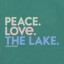Women's Peace Love The LakeCrusher-LITE Tee -One Family Clothing Womens Peace Love the Lake Short Sleeve CrusherLITE Tee 89364 2 lg