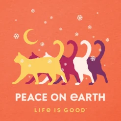 Women's Peace On Earth Cats Cool Vee -One Family Clothing Womens Peace on Earth Cats Cool Vee 75341 2 lg