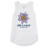 Women's Pink Water Lily Sleeveless High-Low Crusher-LITE Tank