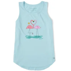 Women's Quirky Flamingo Wild Heart Sleeveless High-Low Crusher-LITE Tank
