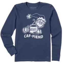 Women's Retro Grinch Caf-Fiend Long Sleeve Crusher Tee