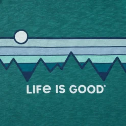 Women's Retro Mountain Stripe Textured Slub Tee -One Family Clothing Womens Retro Mountain Stripe Textured Slub Tee 73296 2 lg