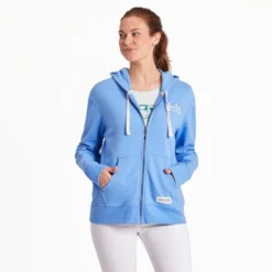Women's Retro Mountains Simply True Fleece Zip Hoodie