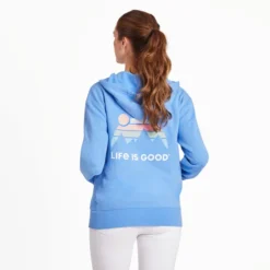 Women's Retro Mountains Simply True Fleece Zip Hoodie 8 Women's Retro Mountains Simply True Fleece Zip Hoodie -One Family Clothing Womens Retro Mountains Simply True Fleece Zip Hoodie 89629 3 lg