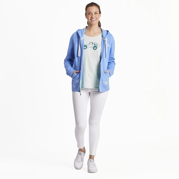 Women's Retro Mountains Simply True Fleece Zip Hoodie 6 Women's Retro Mountains Simply True Fleece Zip Hoodie - Image 6