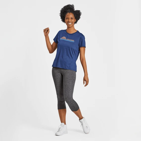 Women's Retro Ocean Sunrise Active Tee 5 Women's Retro Ocean Sunrise Active Tee - Image 5