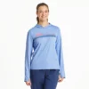 Women's Retro Ocean Sunrise Long Sleeve Active Hooded Tee