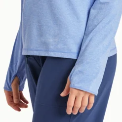 Women's Retro Ocean Sunrise Long Sleeve Active Hooded Tee -One Family Clothing Womens Retro Ocean Sunrise Long Sleeve Active Hooded Tee 88784 4 lg