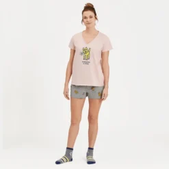 Women's Rocket Kindness Is Free Snuggle Up Relaxed Sleep Vee -One Family Clothing Womens Rocket Kindness is Free Snuggle Up Relaxed Sleep Vee 80970 4 lg