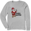 Women's Santa Peace Gnomie Long Sleeve Crusher Tee
