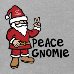 Women's Santa Peace Gnomie Long Sleeve Crusher Tee -One Family Clothing Womens Santa Peace Gnomie Long Sleeve Crusher Tee 92566 2 lg