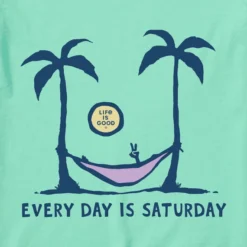 Women's Saturday Hammock PalmsBoxy Crusher Tee -One Family Clothing Womens Saturday Hammock Palms Short Sleeve Boxy Crusher Tee 81000 2 lg