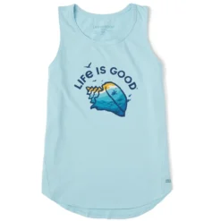 Women's Sea Life Shell Sleeveless High-Low Crusher-LITE Tank