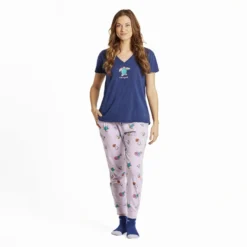 Women's Sea Turtle Snuggle Up Relaxed Sleep Vee 7 Women's Sea Turtle Snuggle Up Relaxed Sleep Vee -One Family Clothing Womens Sea Turtle Snuggle Up Relaxed Sleep Vee 89103 4 lg