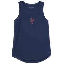 Women's Simple Lobster Sleeveless High-Low Crusher-LITE Tank