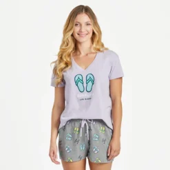 Women's Simplify Flip Flops Snuggle Up Relaxed Sleep Vee