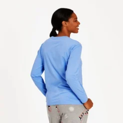 Women's Sledding Penguins Long Sleeve Snuggle Up Sleep Tee -One Family Clothing Womens Sledding Penguins Long Sleeve Snuggle Up Sleep Tee 80578 3 lg