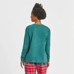 Women's Snowman Landscape Long Sleeve Snuggle Up Sleep Tee -One Family Clothing Womens Snowman Landscape Long Sleeve Snuggle Up Sleep Tee 80577 3 lg