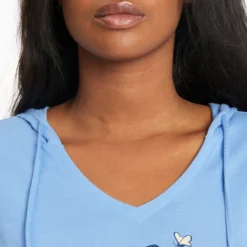 Women's Spring Daisy Dog Long Sleeve Crusher-LITE Hooded Tee -One Family Clothing Womens Spring Daisy Dog Long Sleeve CrusherLITE Hooded Tee 101517 5 lg