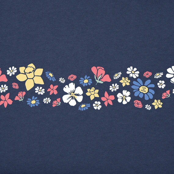 Women's Spring Wildflower Stripe Simply True Fleece Hoodie 2 Women's Spring Wildflower Stripe Simply True Fleece Hoodie - Image 2