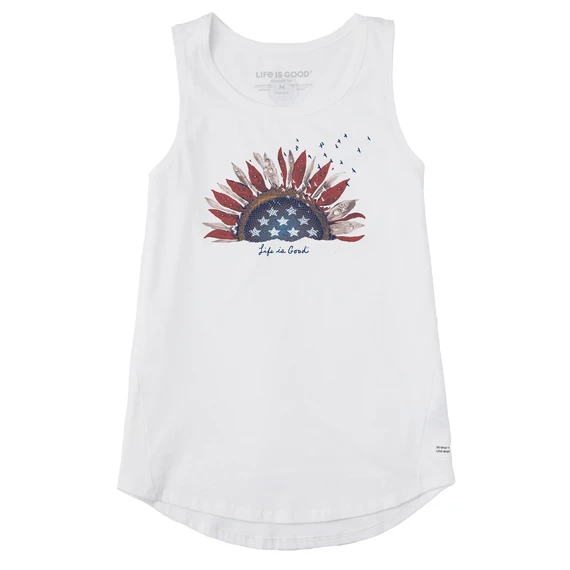 Women's Sunflower USA Sleeveless High-Low Crusher-LITE Tank 1 Women's Sunflower USA Sleeveless High-Low Crusher-LITE Tank