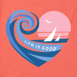 Women's Sunset Sail HeartCrusher Tee -One Family Clothing Womens Sunset Sail Heart Short Sleeve Crusher Tee 80763 2 lg