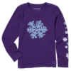Women's Superpower Fluffy Snowflake Long Sleeve Crusher Vee