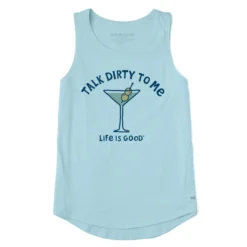 Women's Talk Dirty To Me Martini Sleeveless High-Low Crusher-LITE Tank