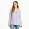 Women's Three Butterflies Long Sleeve Crusher-LITE Hooded Tee