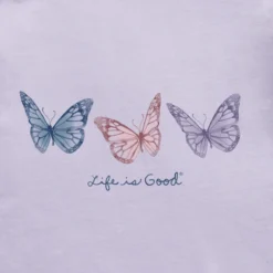 Women's Three Butterflies Long Sleeve Crusher-LITE Hooded Tee -One Family Clothing Womens Three Butterflies Long Sleeve CrusherLITE Hooded Tee 101514 2 lg