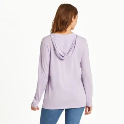 Women's Three Butterflies Long Sleeve Crusher-LITE Hooded Tee -One Family Clothing Womens Three Butterflies Long Sleeve CrusherLITE Hooded Tee 101514 3 lg