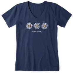 Women's Three Painted DaisiesCrusher Vee