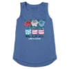 Women's Three Patriotic Jars Sleeveless High-Low Crusher-LITE Tank