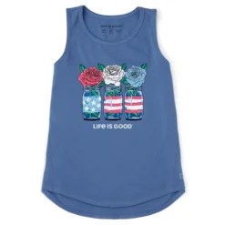 Women's Three Patriotic Jars Sleeveless High-Low Crusher-LITE Tank