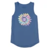 Women's Tie Dye Daisy Sleeveless High-Low Crusher-LITE Tank
