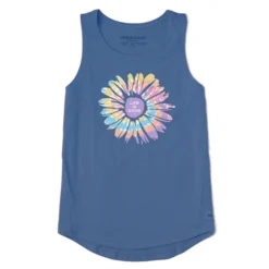 Women's Tie Dye Daisy Sleeveless High-Low Crusher-LITE Tank