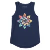 Women's Tie Dye Flower Sleeveless High-Low Crusher-LITE Tank