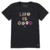 Women's Tie Dye Life Is Good Paw PrintCrusher-LITE Tee