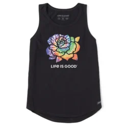 Women's Tie Dye Rose Sleeveless High-Low Crusher-LITE Tank