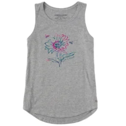 Women's Tie Dye Sunflower Bees Sleeveless High-Low Crusher-LITE Tank