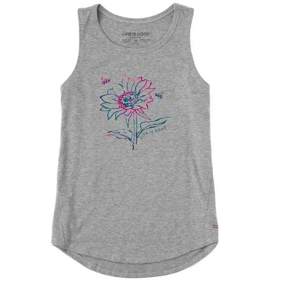 Women's Tie Dye Sunflower Bees Sleeveless High-Low Crusher-LITE Tank 1 Women's Tie Dye Sunflower Bees Sleeveless High-Low Crusher-LITE Tank