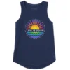 Women's Tie Dye Sunset Burst Sleeveless High-Low Crusher-LITE Tank