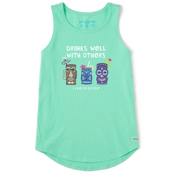 Women's Tiki Drinks Well Sleeveless High-Low Crusher-LITE Tank 1 Women's Tiki Drinks Well Sleeveless High-Low Crusher-LITE Tank