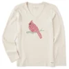 Women's Tribal Cardinal Long Sleeve Crusher Vee