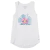 Women's Tropical Watercolor Hibiscus Sleeveless High-Low Crusher-LITE Tank