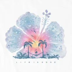 Women's Tropical Watercolor Hibiscus Sleeveless High-Low Crusher-LITE Tank -One Family Clothing Womens Tropical Watercolor Hibiscus Sleeveless HighLow CrusherLITE Tank 101504 2 lg