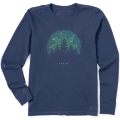 Women's Twinkling Tree Forest Long Sleeve Crusher Tee