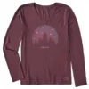 Women's Twinkling Tree Forest Long Sleeve Crusher Vee