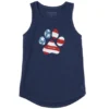 Women's US Flag Paw Sleeveless High-Low Crusher-LITE Tank