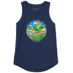 Women's Washy Go Your Own Way Scenic Trail Sleeveless High-Low Crusher-LITE Tank
